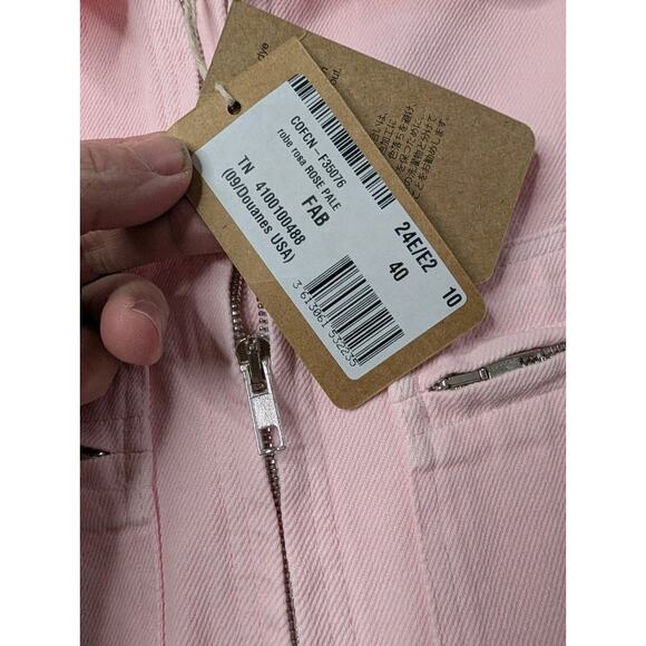 A.P.C. Rosa Mini Dress Pink Collared Shirt Dress A Line Size 40 (US 6/8) - Picture 6 of 13